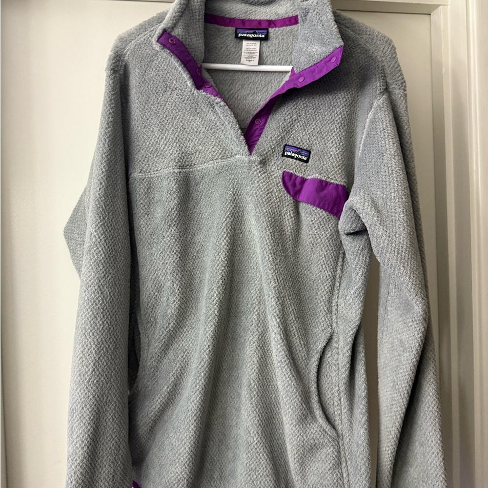 Patagonia Women's Cowl Neck Sweater in Gray and Purple -Worn 2x- Like new